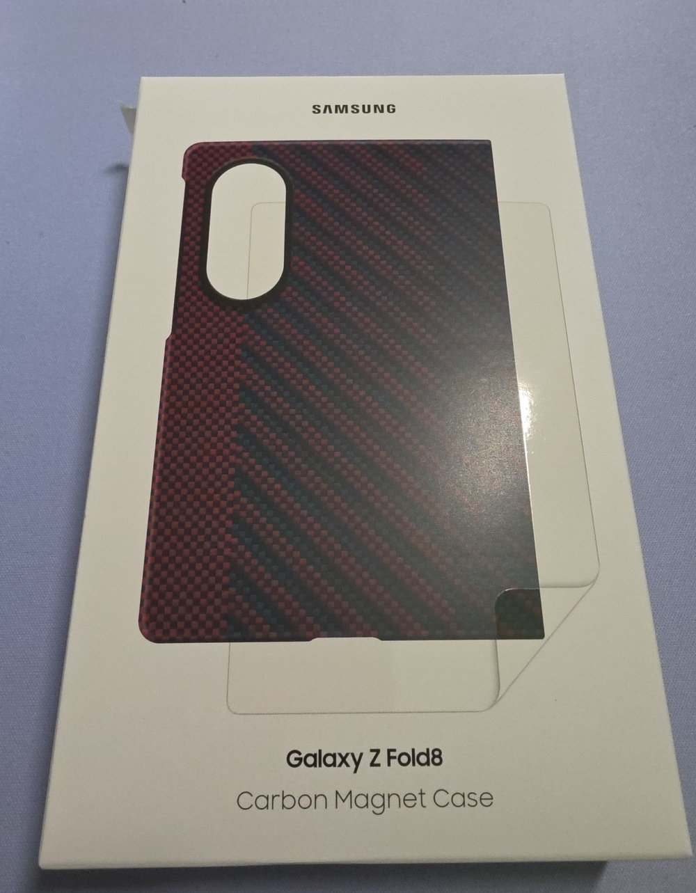 Samsung Galaxy Z Fold8 Carbon Magnet Case - Red and Black Carbon Fiber